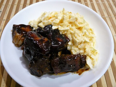 鶏肉のウスターソース煮